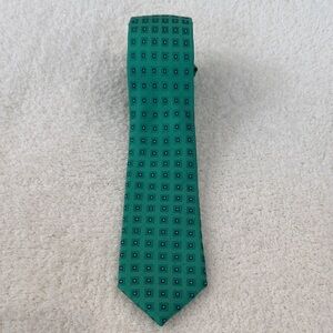 Green Men's Patterned Silk Tie